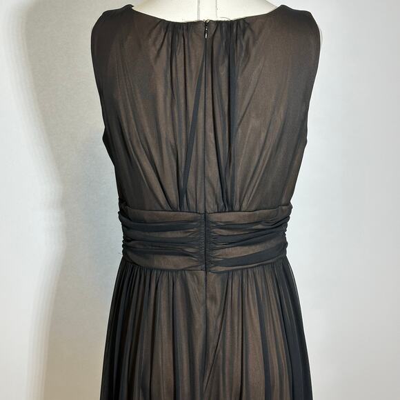 NWD Connected Apparel Black Chiffon Sleeveless Midi Dress Formal Womens Size 10 - Picture 7 of 12